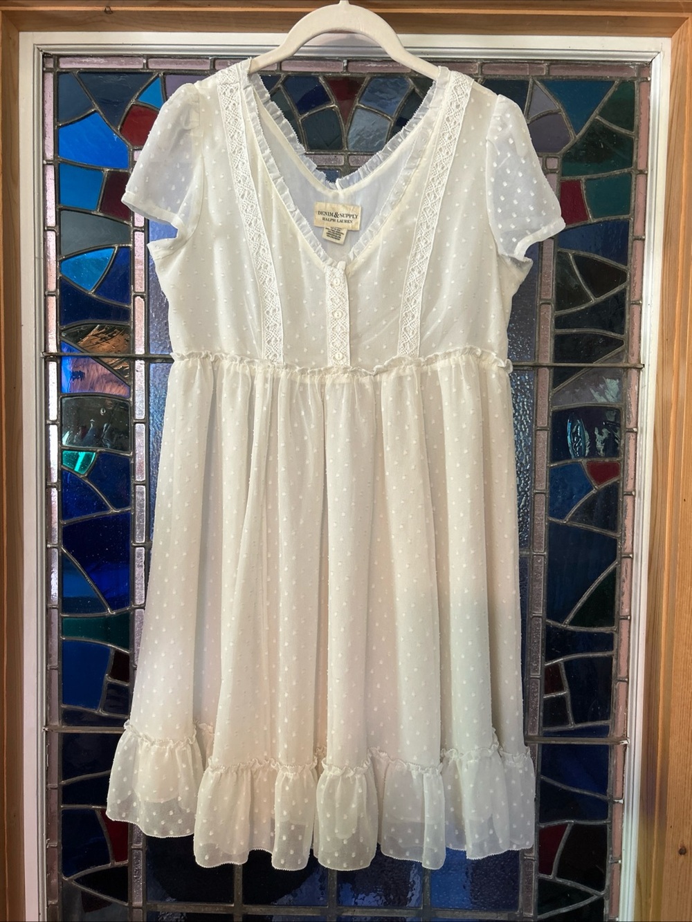 Ralph Lauren Denim & Supply White Babydoll Dress Size Small